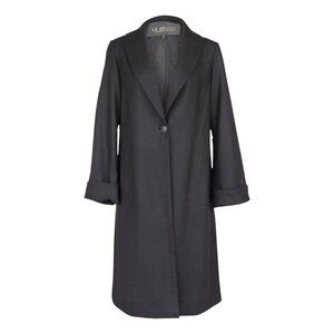 Worsted Flannel Long Trench Coat – Women’s Chic Outerwear